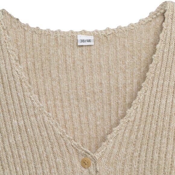 Sundazed (Sweden) 2x2 Rib Stitch Ramie Blend Scallop V-Neck Vest : M - Picture 5 of 6